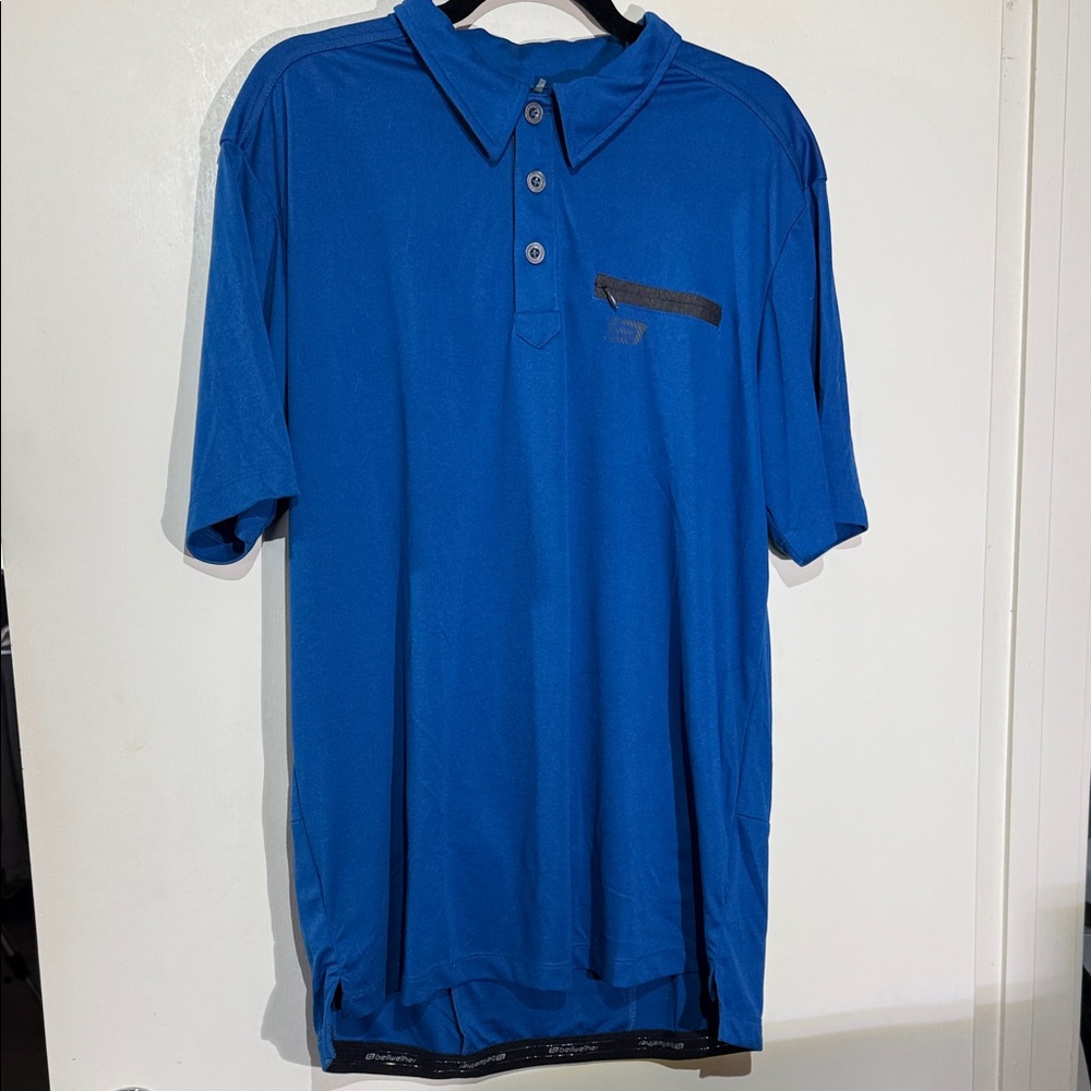 Men’s Bellweather Blue Short Sleeve Polo Cycling Jersey Size XL New Without Tags